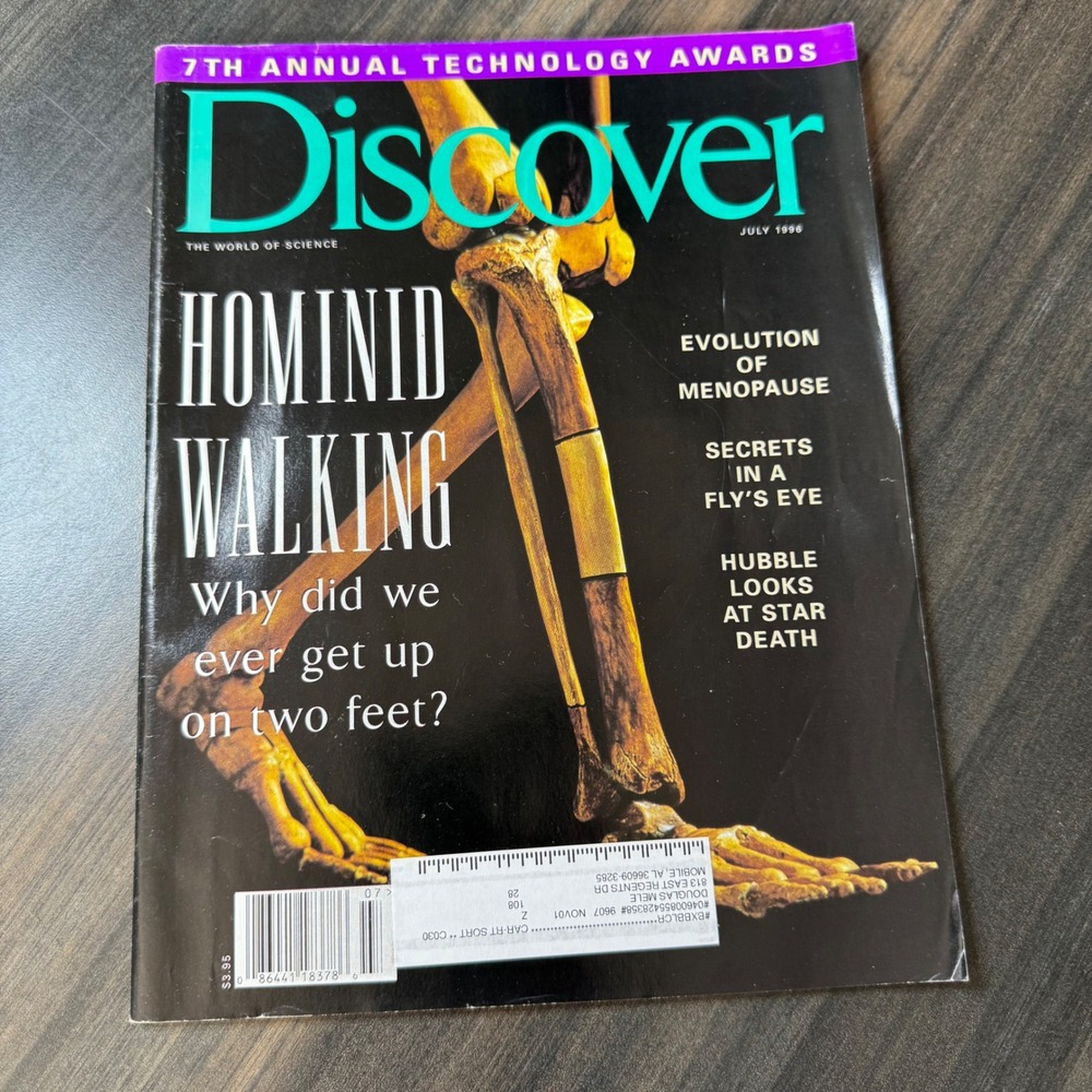 Discover Magazine July 1996 Hominid Walking Evolution‎ of Menopause Hubble